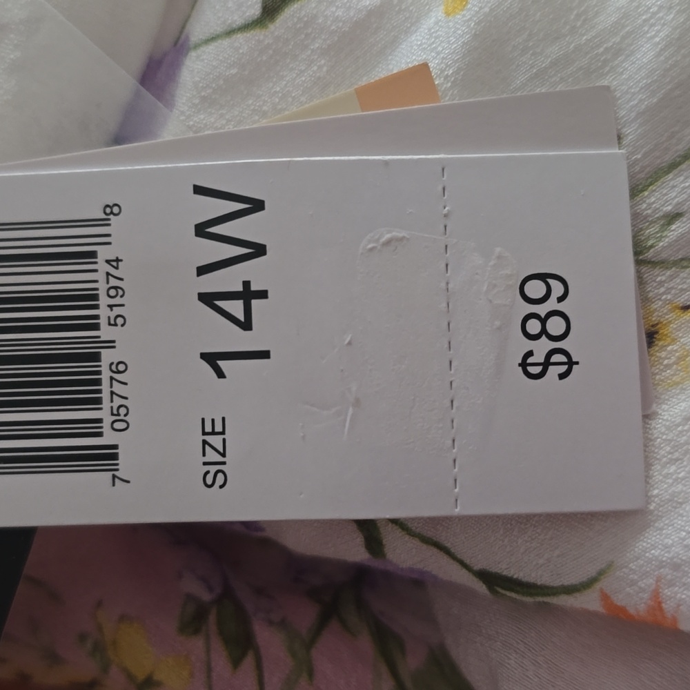 52SEVEN BRAND WOMEN'S PLUS WHITE AND PURPLE LINED FLORAL DRESS SIZE 14W - Picture 16 of 16